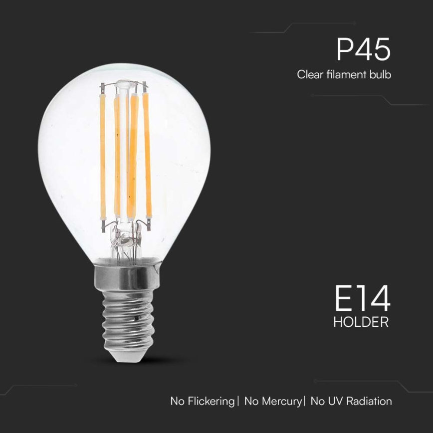 LED Žárovka FILAMENT P45 E14/6W/230V 6500K