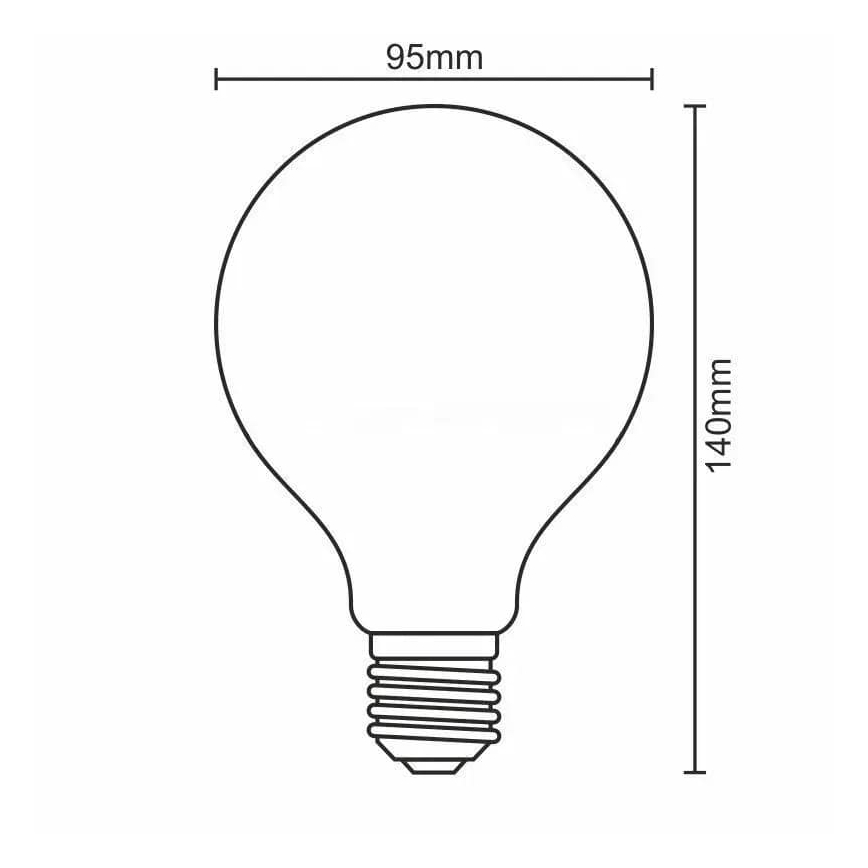 LED Žárovka FILAMENT SHAPE G95 E27/4W/230V 1800K kouřová