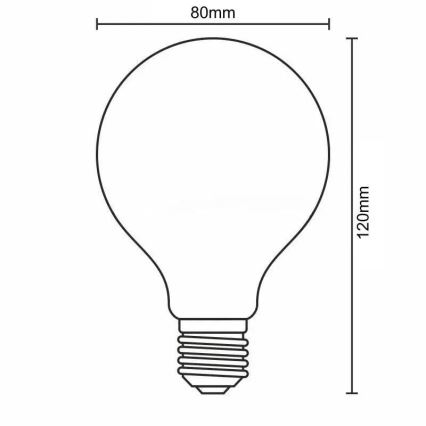 LED Žárovka FILAMENT SLIM VINTAGE G80 E27/4,5W/230V 1800K