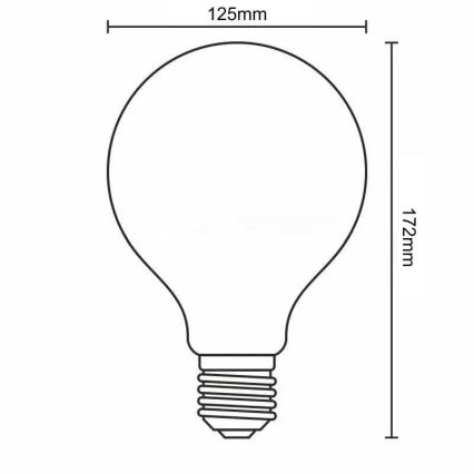 LED Žárovka FILAMENT SPIRAL G125 E27/4W/230V 2000K šedá/růžová