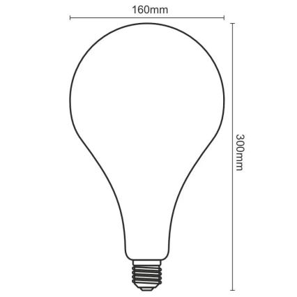 LED Žárovka FILAMENT SPIRAL SMOKE A165 E27/4W/230V 2000K