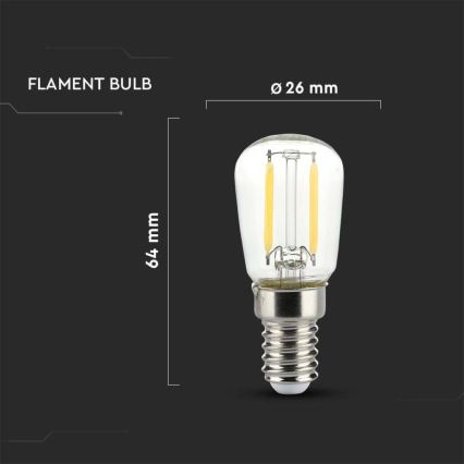 LED Žárovka FILAMENT ST26 E14/2W/230V 4000K