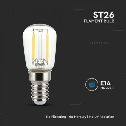 LED Žárovka FILAMENT ST26 E14/2W/230V 6500K