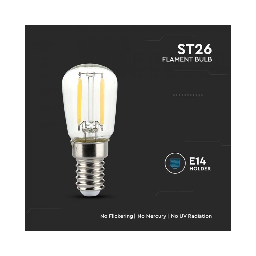 LED Žárovka FILAMENT ST26 E14/2W/230V 6500K
