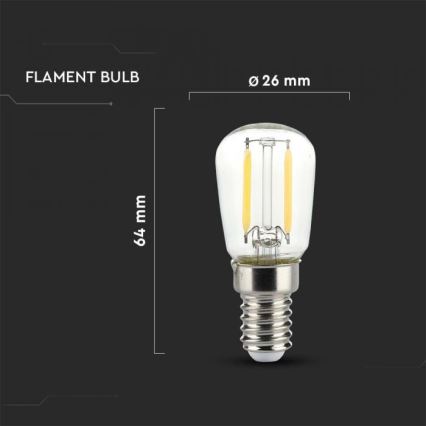 LED Žárovka FILAMENT ST26 E14/2W/230V 6500K
