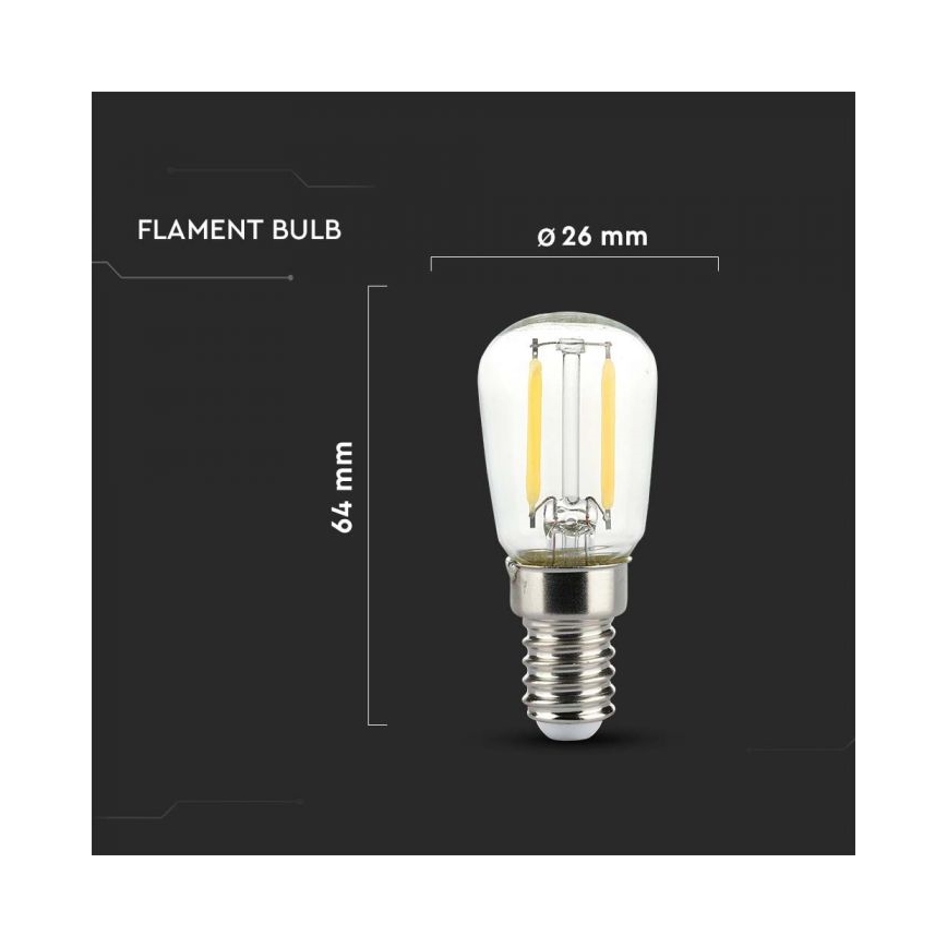 LED Žárovka FILAMENT ST26 E14/2W/230V 6500K