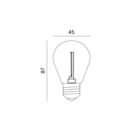 LED Žárovka FILAMENT ST45 E27/1W/230V 2700K