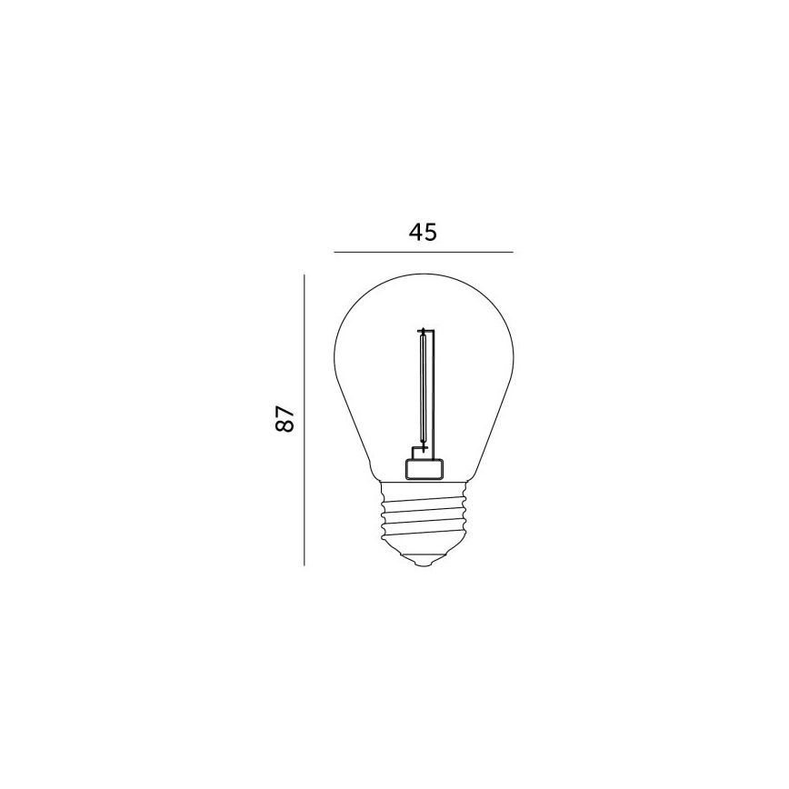 LED Žárovka FILAMENT ST45 E27/1W/230V 2700K
