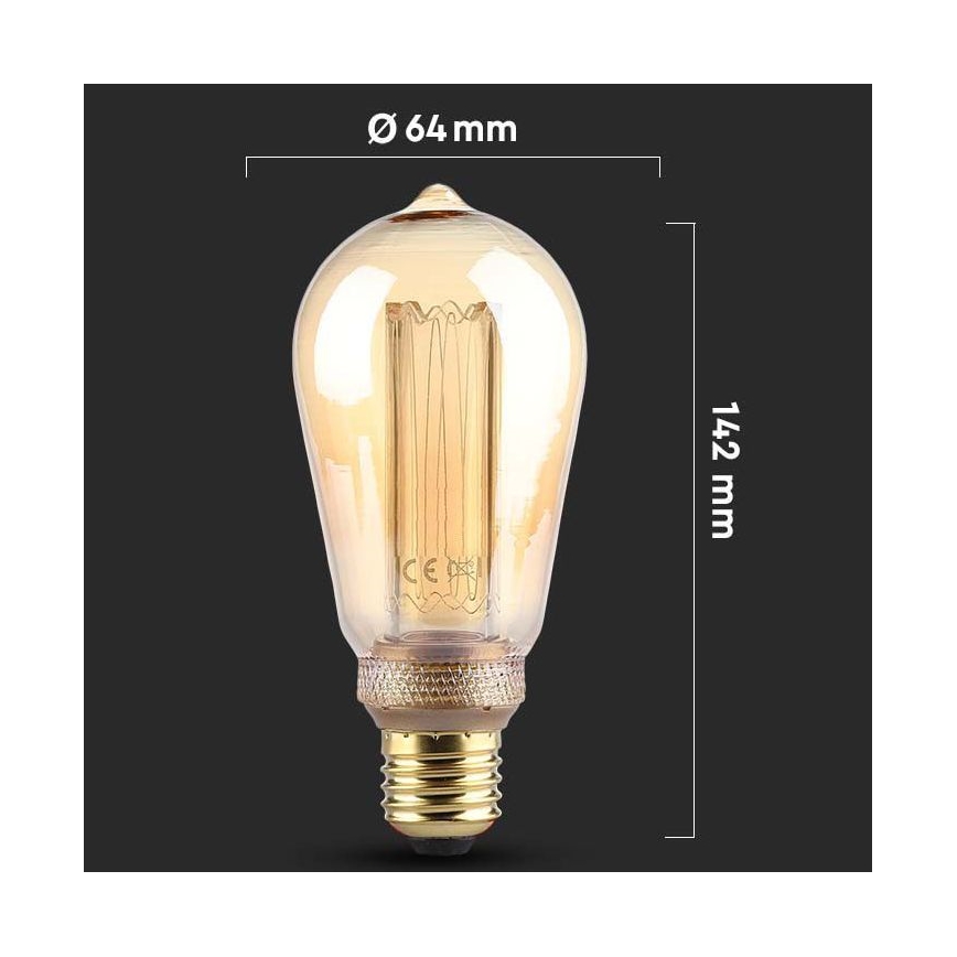 LED Žárovka FILAMENT ST64 E27/4W/230V 1800K Art Edition
