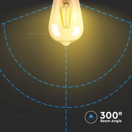 LED Žárovka FILAMENT ST64 E27/4W/230V 2200K