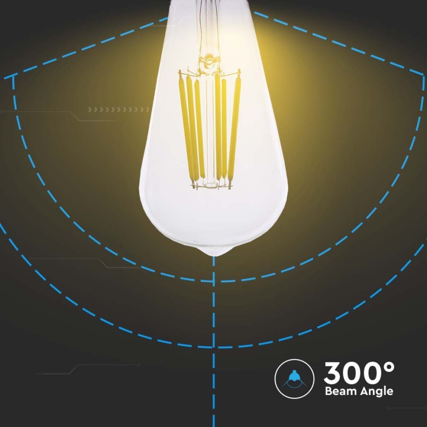 LED Žárovka FILAMENT ST64 E27/4W/230V 3000K
