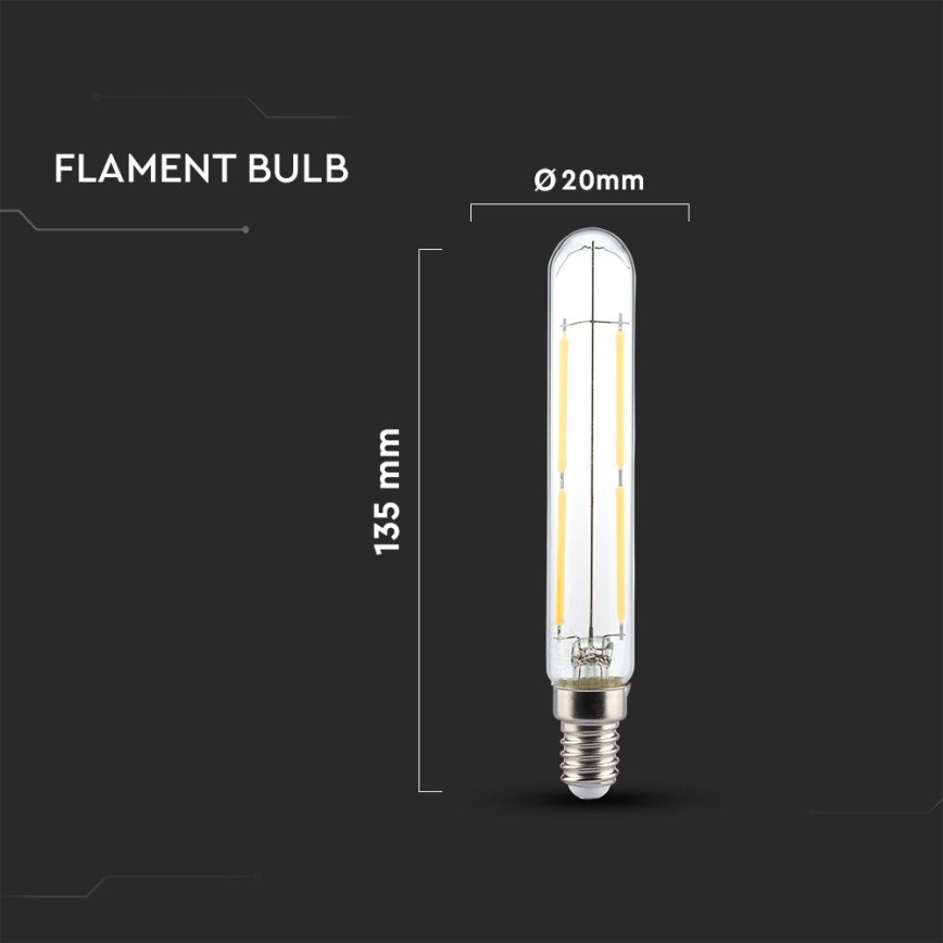 LED Žárovka FILAMENT T20 E14/4W/230V 3000K