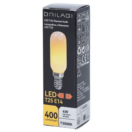 LED Žárovka FILAMENT T25 E14/4W/230V 3000K - BRILAGI