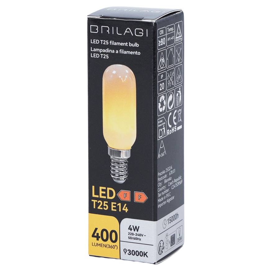 LED Žárovka FILAMENT T25 E14/4W/230V 3000K - BRILAGI