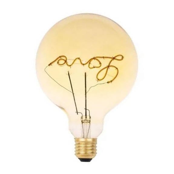 LED Žárovka FILAMENT VINTAGE LOVE G125 E27/2W/230V 2000K