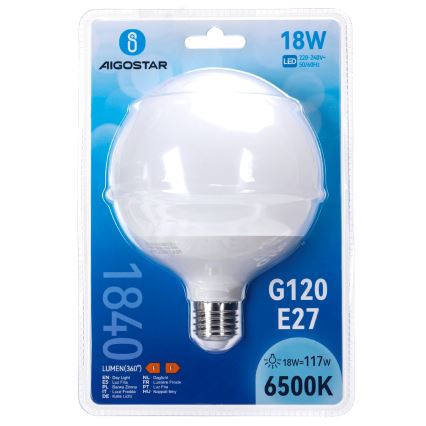 LED Žárovka G120 E27/18W/230V 6500K - Aigostar