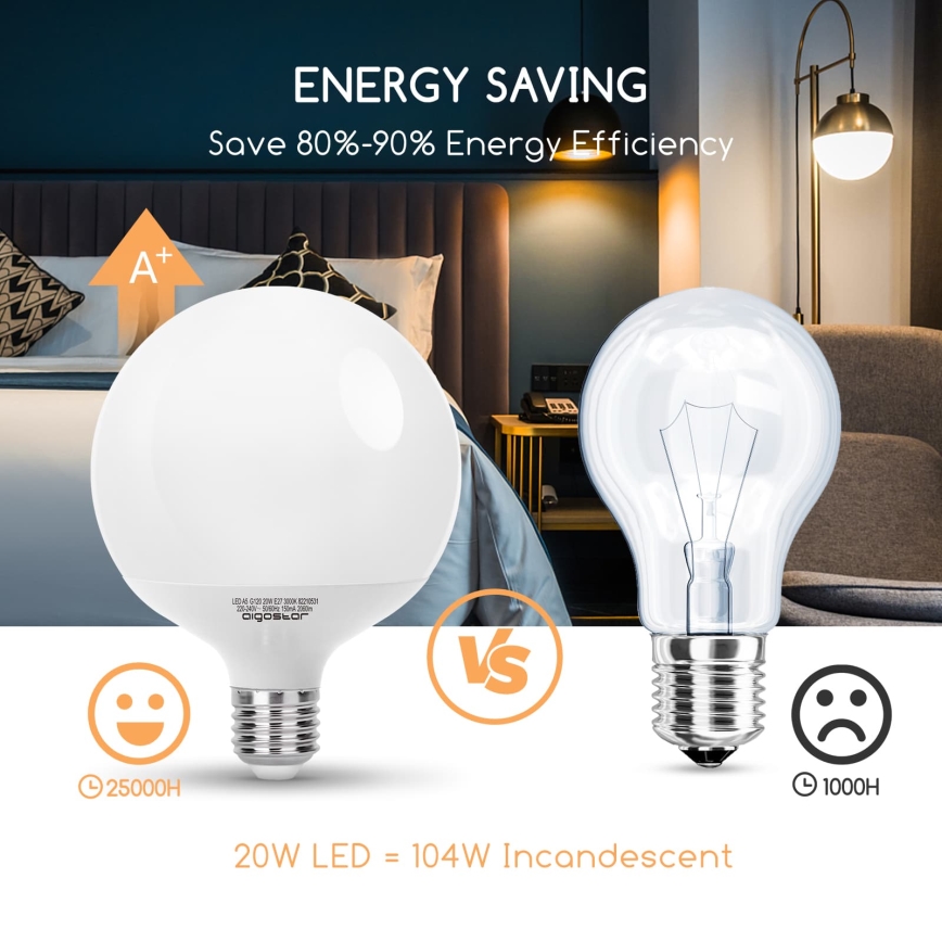 LED Žárovka G120 E27/20W/230V 3000K - Aigostar