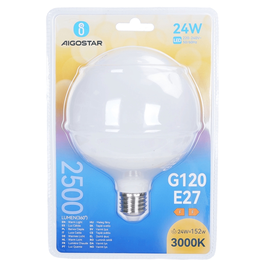 LED Žárovka G120 E27/24W/230V 3000K - Aigostar
