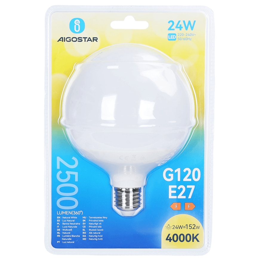LED Žárovka G120 E27/24W/230V 4000K - Aigostar