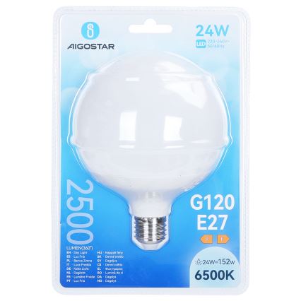 LED Žárovka G120 E27/24W/230V 6500K - Aigostar