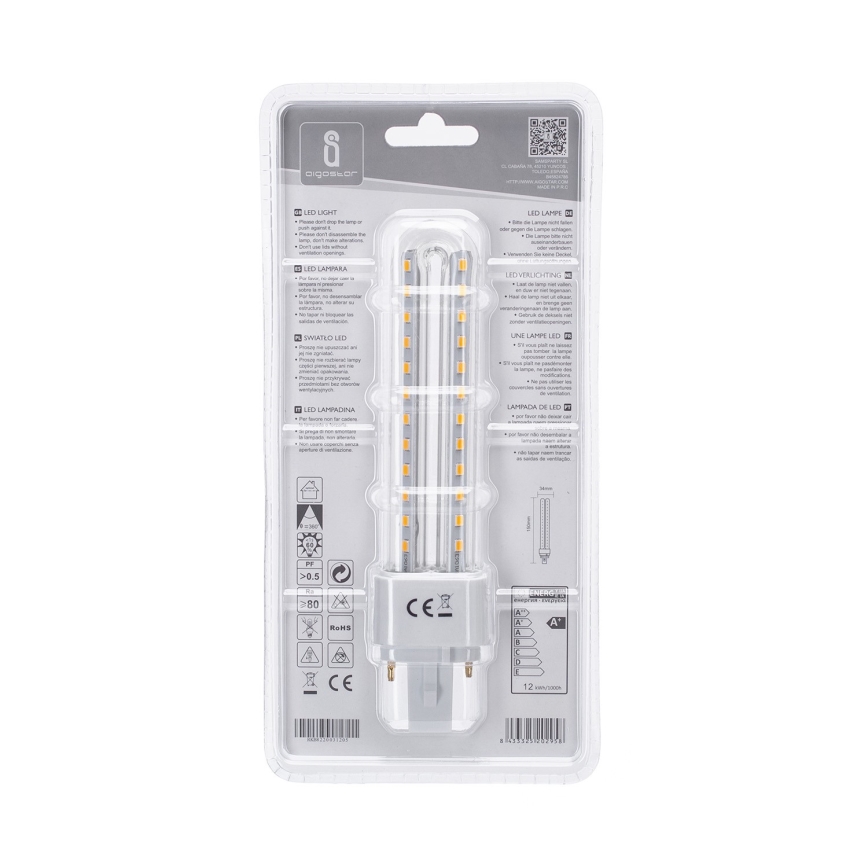 LED Žárovka G24D-3/12W/230V 3000K - Aigostar