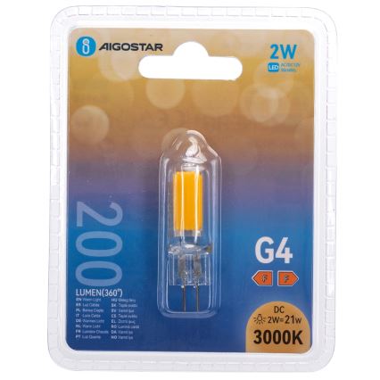LED Žárovka G4/2W/12V 3000K - Aigostar