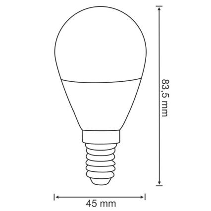 LED Žárovka G45 E14/3,5W/230V 3000K