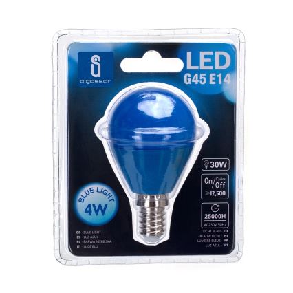 LED Žárovka G45 E14/4W/230V modrá - Aigostar