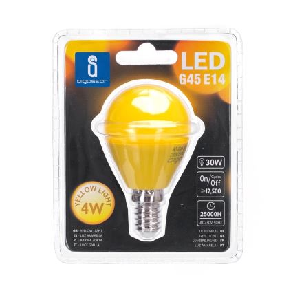 LED Žárovka G45 E14/4W/230V žlutá - Aigostar