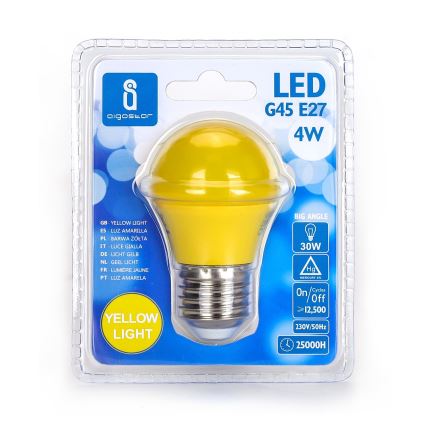 LED Žárovka G45 E27/4W/230V žlutá - Aigostar