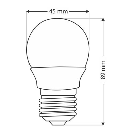 LED Žárovka G45 E27/6W/230V 6500K