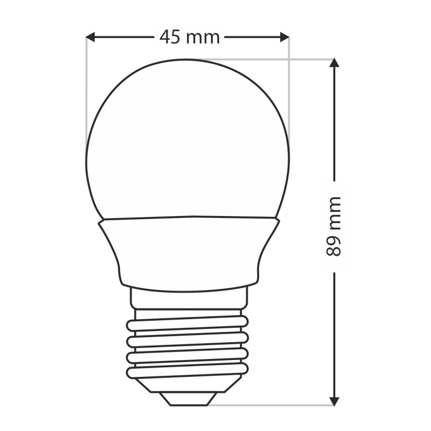 LED Žárovka G45 E27/6W/230V 6500K