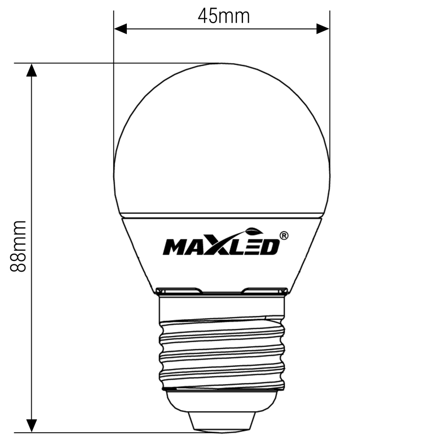 LED Žárovka G45 E27/8W/230V 4000K