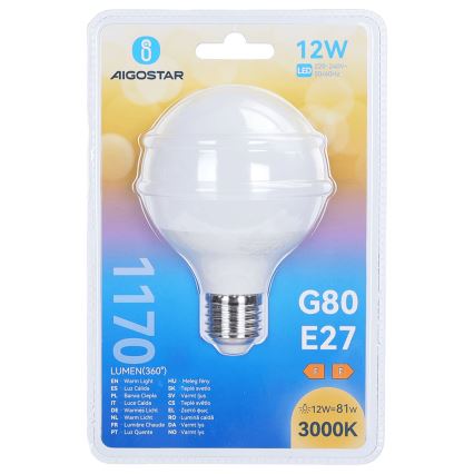 LED Žárovka G80 E27/12W/230V 3000K - Aigostar