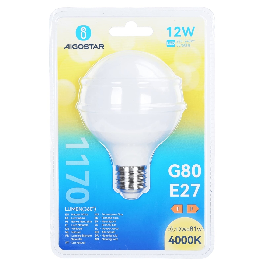 LED Žárovka G80 E27/12W/230V 4000K - Aigostar