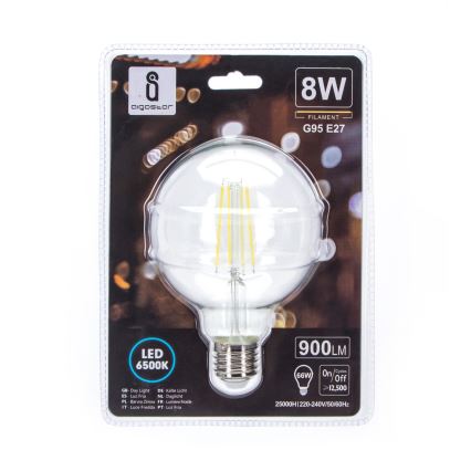 LED Žárovka G95 E27/8W/230V 6500K - Aigostar