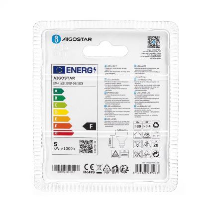 LED Žárovka GU10/4,5W/230V 3000K - Aigostar