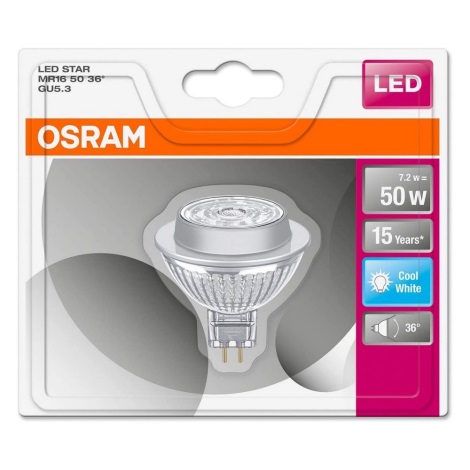 LED Žárovka GU5,3/MR16/7,2W/12V 4000K - Osram