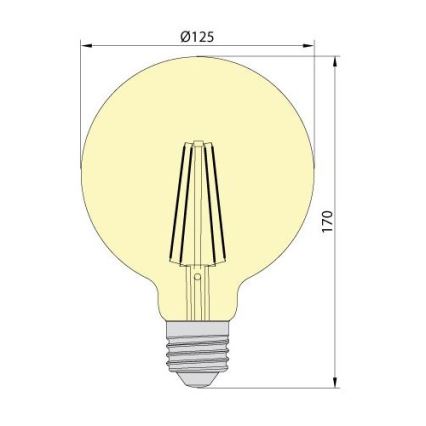 LED Žárovka LEDSTAR AMBER G125 E27/8W/230V 2200K