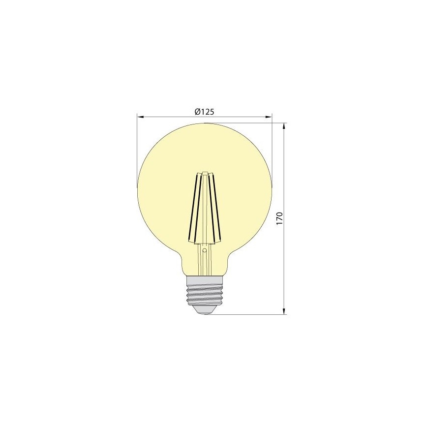 LED Žárovka LEDSTAR AMBER G125 E27/8W/230V 2200K
