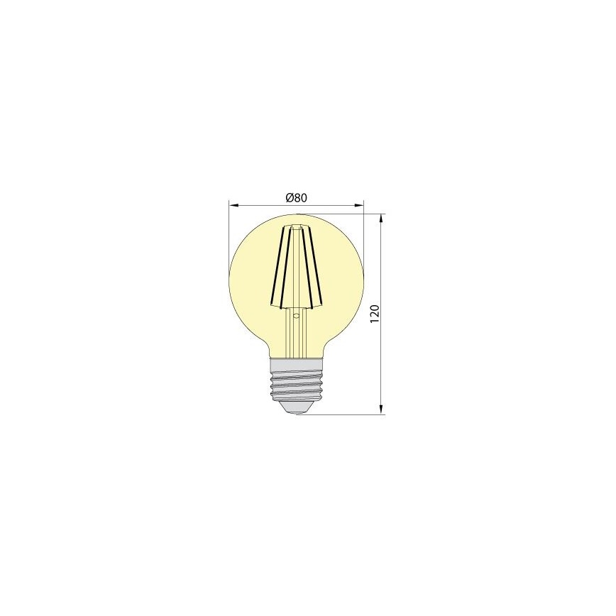 LED Žárovka LEDSTAR AMBER G80 E27/8W/230V 2200K