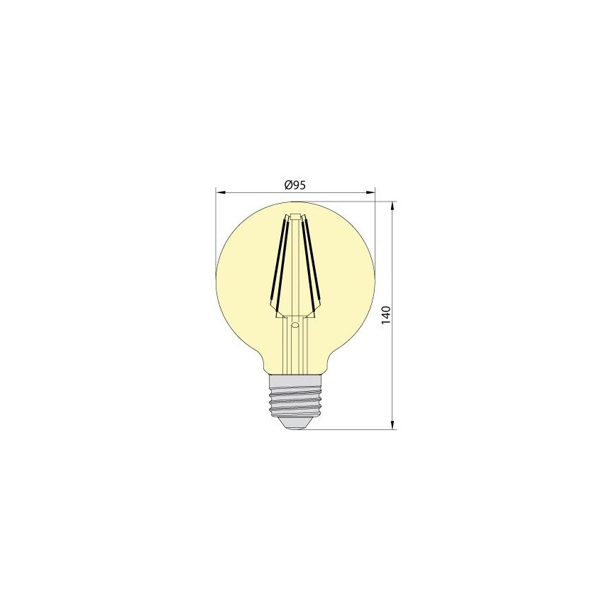 LED Žárovka LEDSTAR AMBER G95 E27/8W/230V 2200K