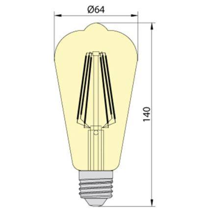 LED Žárovka LEDSTAR AMBER ST64 E27/10W/230V 2200K