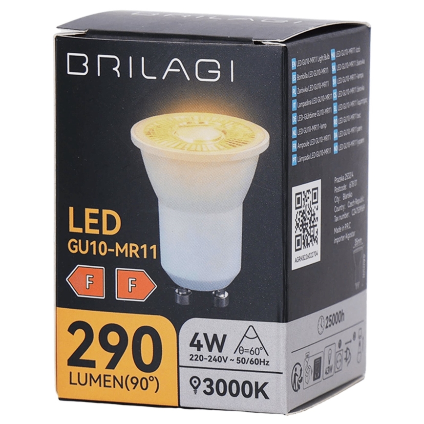 LED Žárovka MR11 GU10/4W/230V 3000K 60° - BRILAGI