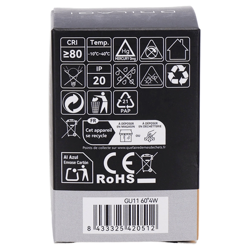 LED Žárovka MR11 GU10/4W/230V 3000K 60° - BRILAGI