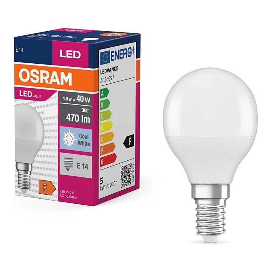 LED Žárovka P40 E14/4,9W/230V 4000K - Osram