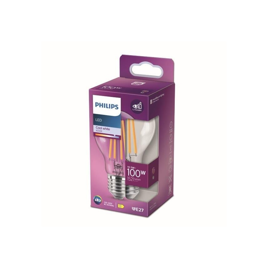 LED Žárovka Philips E27/10,5W/230V 4000K