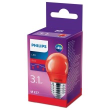 LED Žárovka Philips E27/3,1W/230V červená