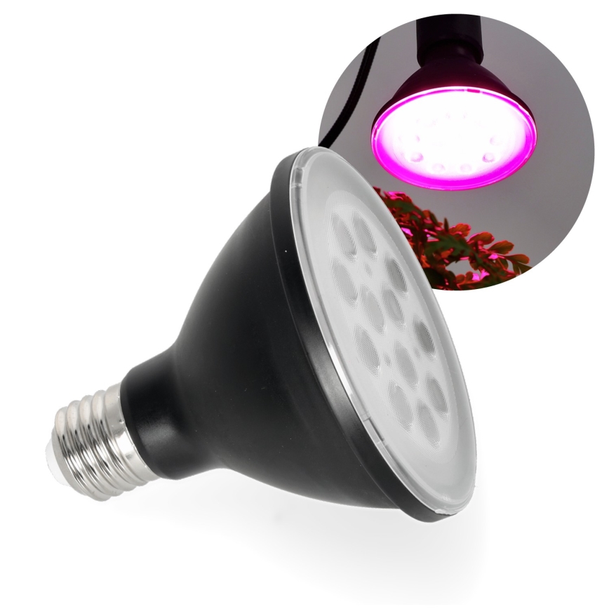LED Žárovka pro růst rostlin PLANTY E27/9W/230V 1200K černá