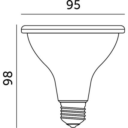 LED Žárovka pro růst rostlin PLANTY E27/9W/230V 1200K černá